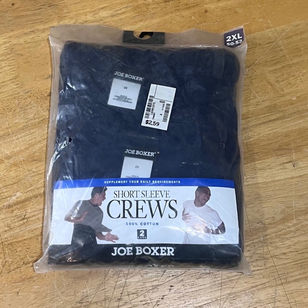 Vtg 2002 Joe Boxer Mens 2XL Navy Blue Short Sleeve Crew Neck T-Shirts 2-Pack NIP